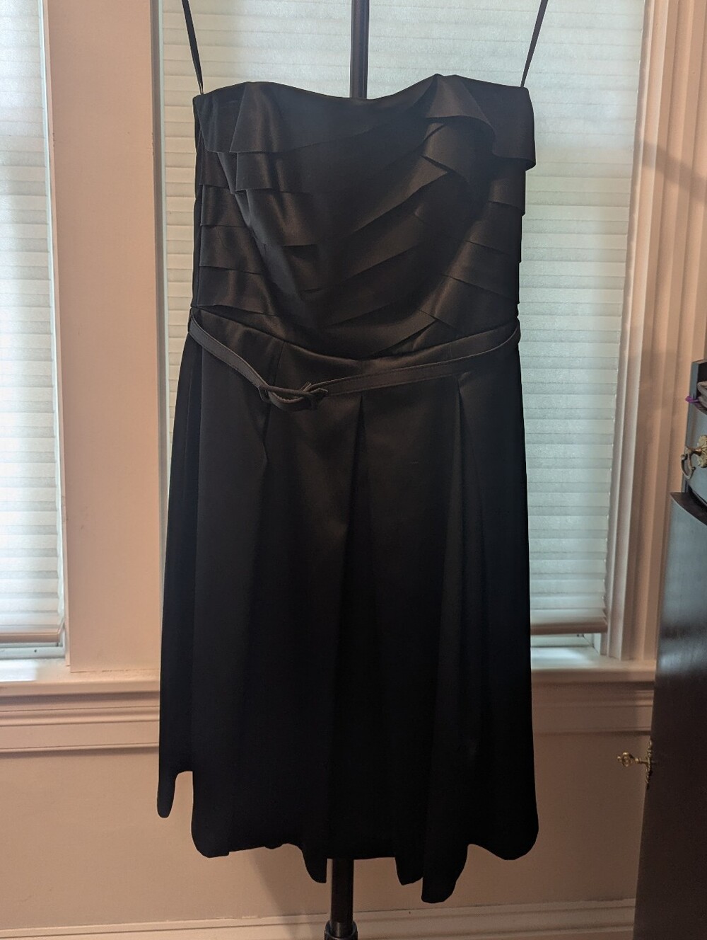White House Black Market Black Strapless Cocktail Dress with Belt